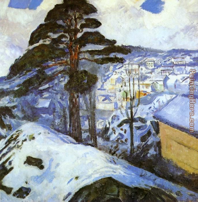 Winter Kragero painting - Edvard Munch Winter Kragero art painting